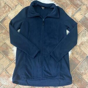 [Bench] Navy Blue Mid Length Fleece Jacket - Size Large